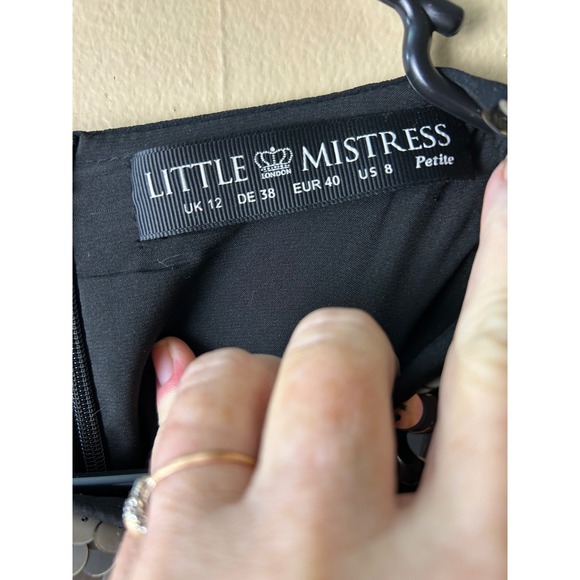 Little Mistress London Sequin‎ Top Tulle Party Dress Sleeveless Petite US 8 - Picture 3 of 6